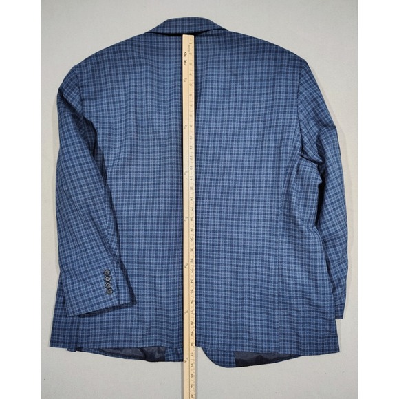 Oak Hill Sport Coat Blazer Jacket Mens 50/52R Plaid Blue Two Button  2XL - Picture 12 of 13